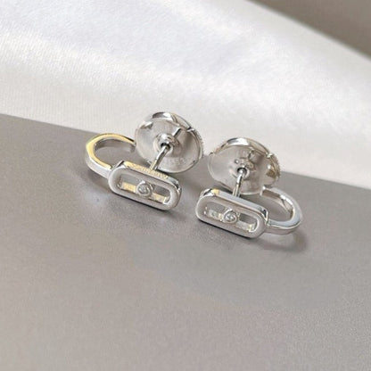 [Glow Muse]PENDIENTES CRIOLLAS MOVE UNO MINI 1 DIAMANTE