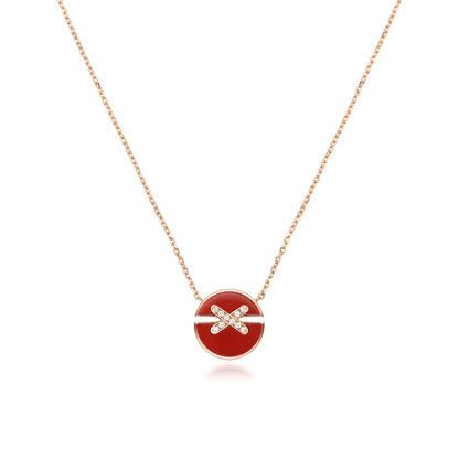 [Glow Muse]JEUX DE ROSE GOLD DIAMOND NECKLACE
