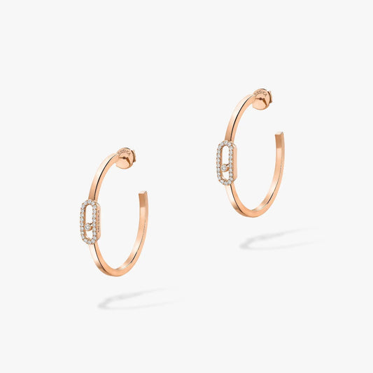 [Glow Muse]PENDIENTES CRIOLLOS MOVE UNO PM DE DIAMANTES