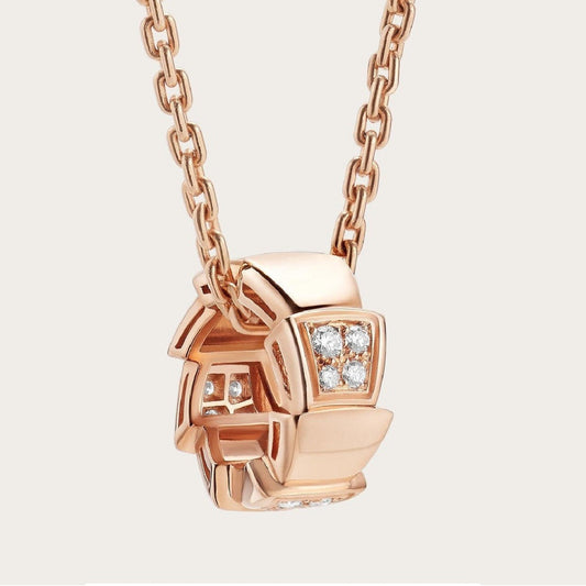 [Glow Muse]SERPENTI COLLAR COLGANTE DE ORO ROSA CON DIAMANTES
