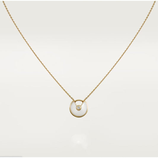 [Glow Muse]COLLAR AMULETO MOP DE ORO ROSA