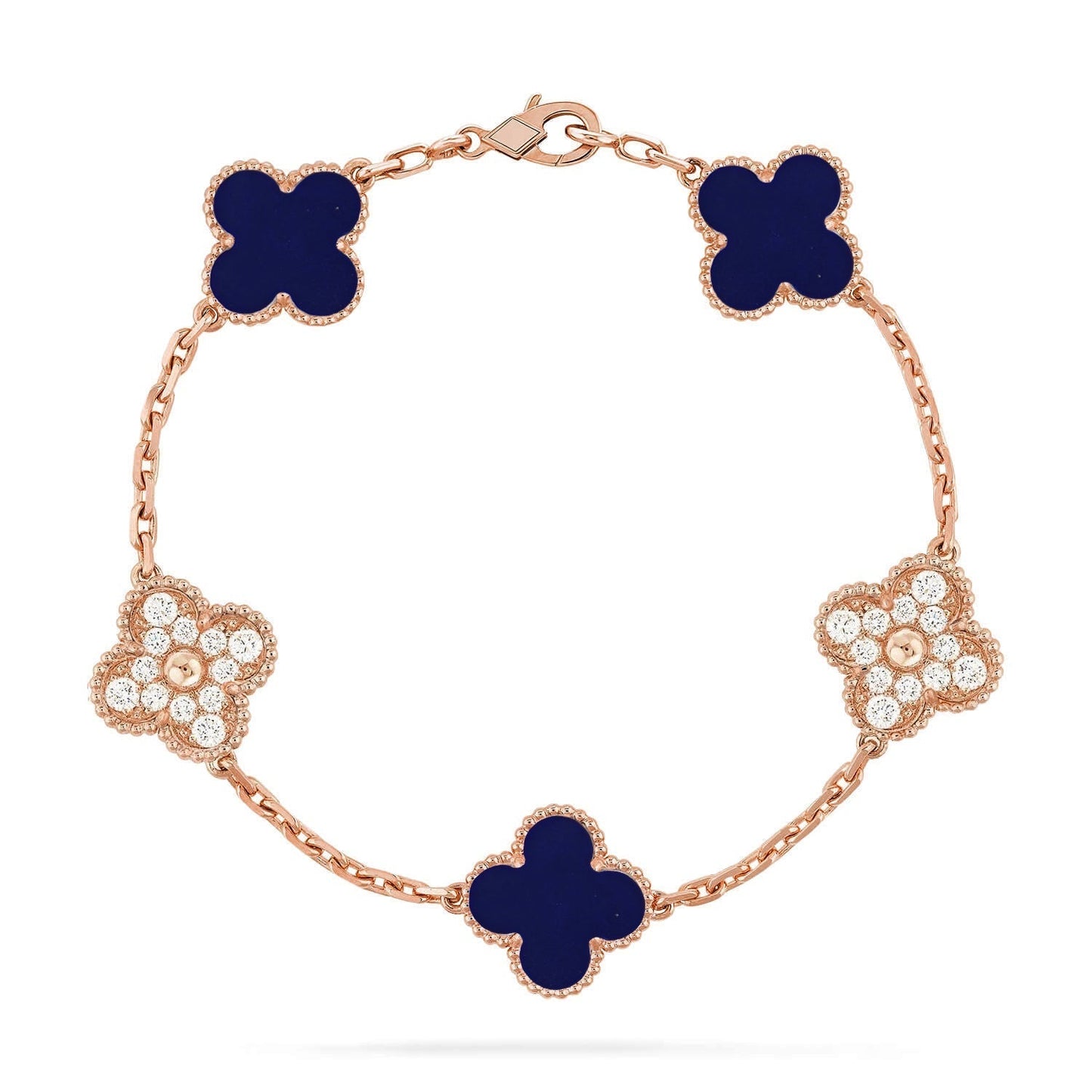 [⭐Glow Muse] مجموعة سوار CLOVER 5 MOTIF LAPIS LAZULI