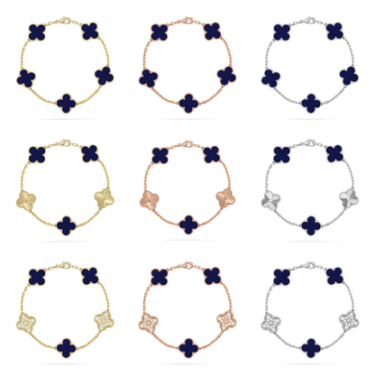 [⭐Glow Muse] مجموعة سوار CLOVER 5 MOTIF LAPIS LAZULI