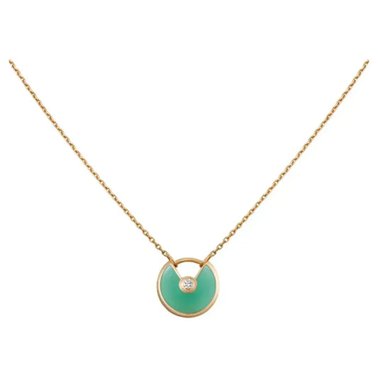 [Glow Muse]COLLAR AMULETO MALAQUITA DORADA