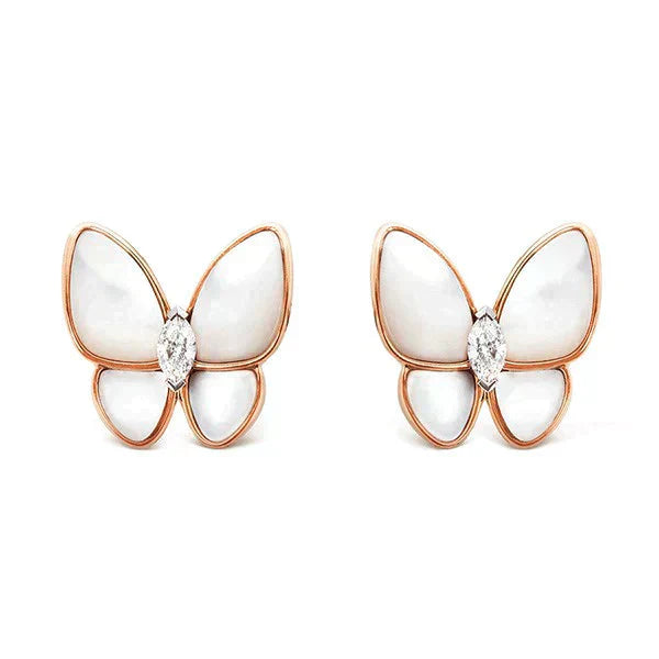 [Glow Muse]PENDIENTES DE DIAMANTES EN FORMA DE MARIPOSA MOP