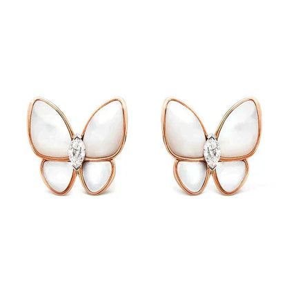 [Glow Muse]PENDIENTES DE DIAMANTES EN FORMA DE MARIPOSA MOP