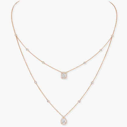 [Glow Muse]COLLAR DE DOBLE FILA DE DIAMANTES MY TWIN