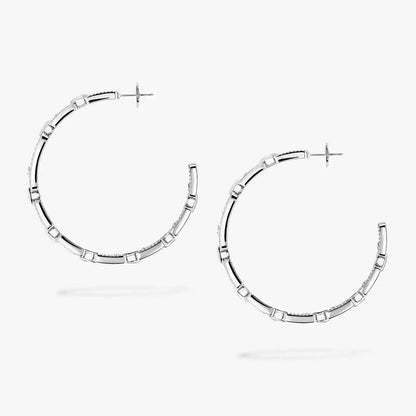 [[Glow Muse]Pendientes de aro con diamantes y eslabones