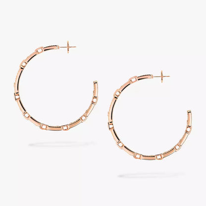 [[Glow Muse]Pendientes de aro con diamantes y eslabones
