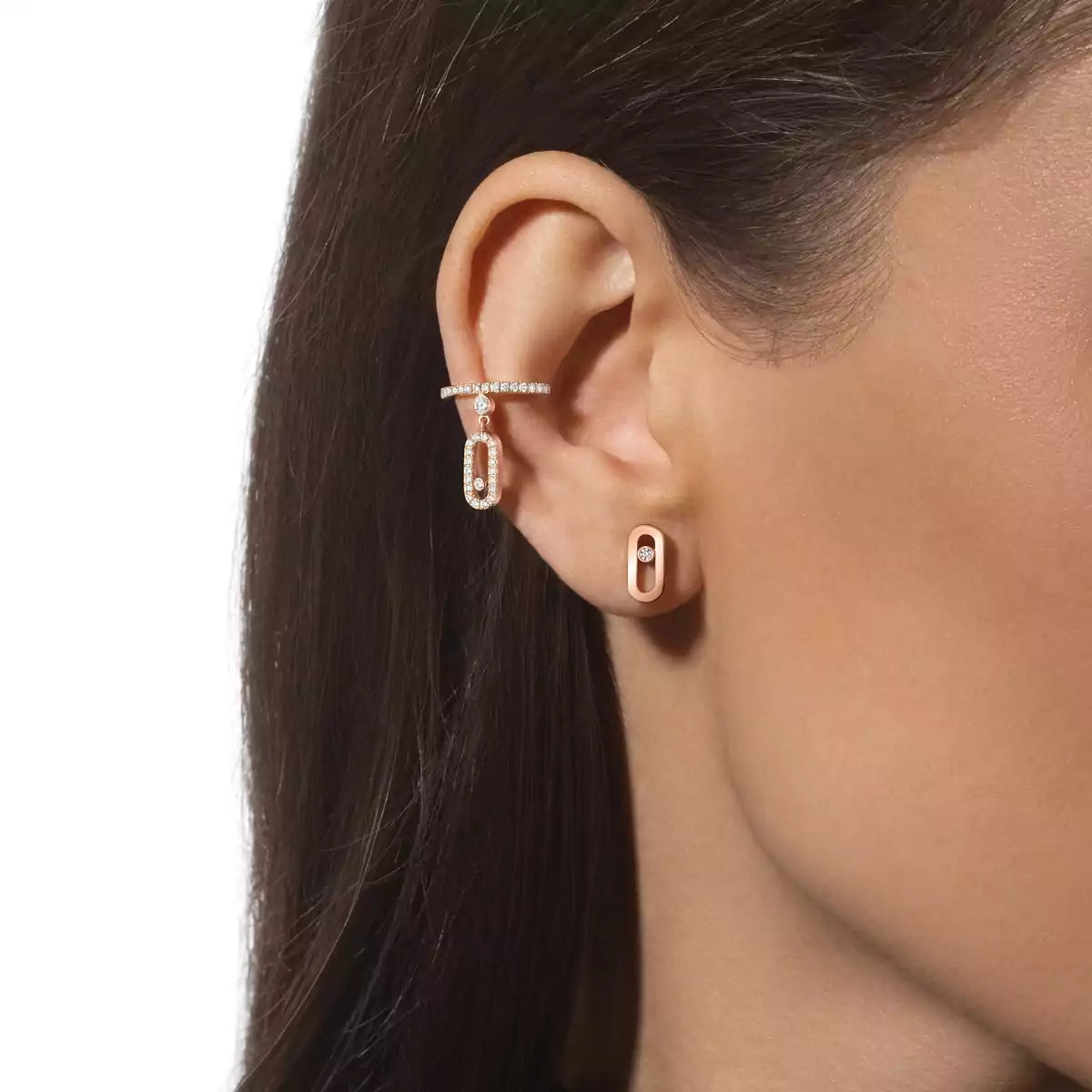 [Glow Muse]Pendientes de botón Uno Diamond Move