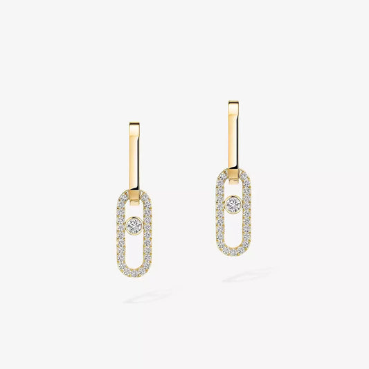 [Glow Muse]Move Link Diamond Earrings