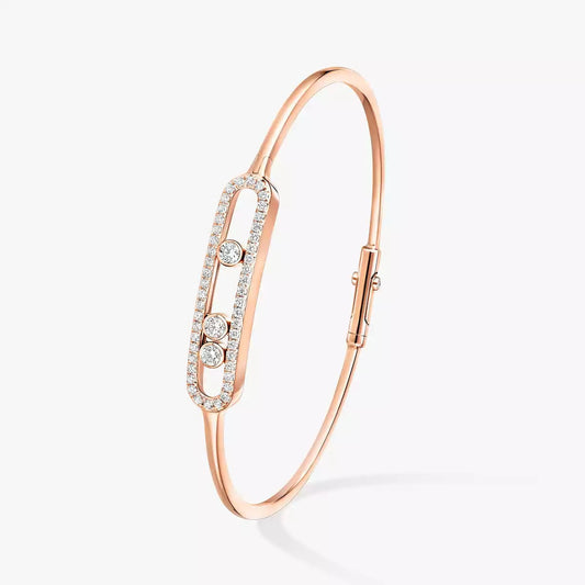[Glow Muse]Move Pavé Diamond Bangle Bracelet M