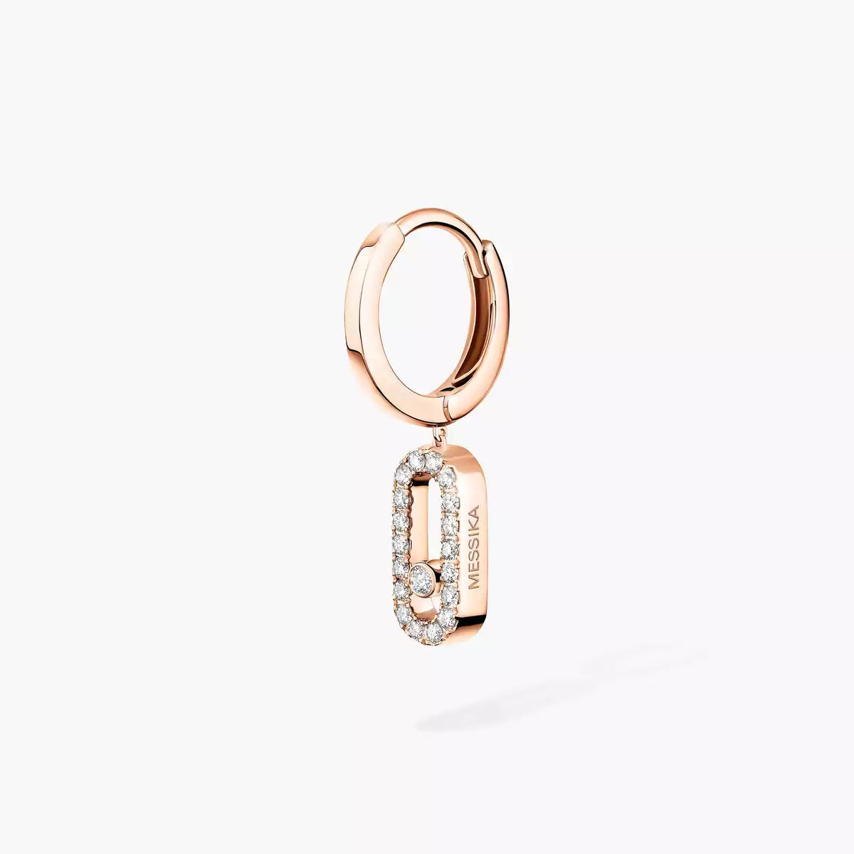 [Glow Muse]Pendiente de aro individual con diamante Move Uno