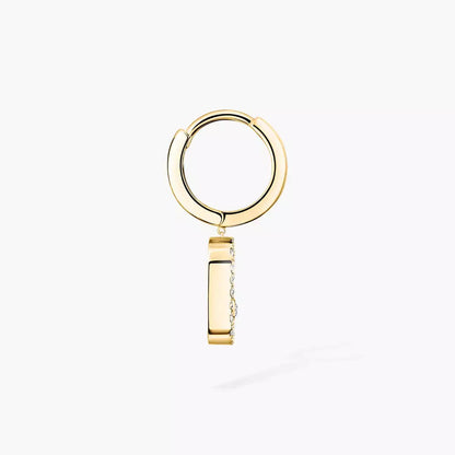 [Glow Muse]Pendiente de aro individual con diamante Move Uno