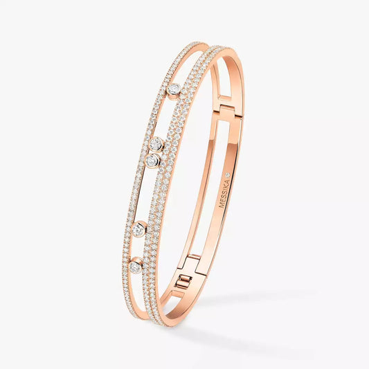 [Glow Muse]Brazalete rígido con pavé Romane