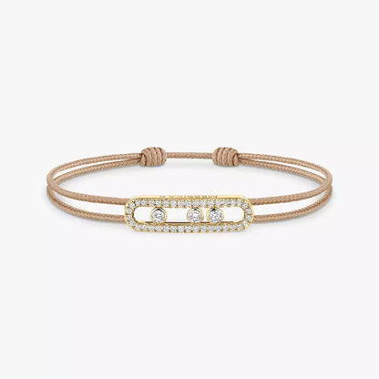 [Glow Muse]Messika Care(s) pink cord pavé bracelet