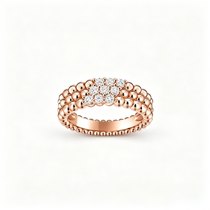 [Glow Muse] ANILLO DE TRES HILERAS DE DIAMANTES