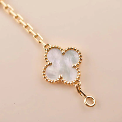 [⭐Glow Muse] مجموعة أساور CLOVER WHITE PEARL MOP ذات الـ 5 نقوش