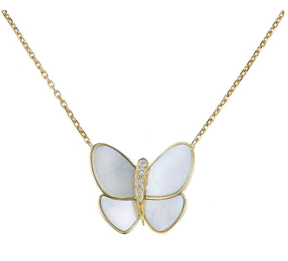 [Glow Muse]COLLAR DE DIAMANTES DE ORO MOP MARIPOSA