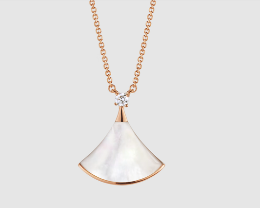 [Glow Muse]COLLAR DREAM NACAR BLANCO ORO ROSA 1 DIAMANTE