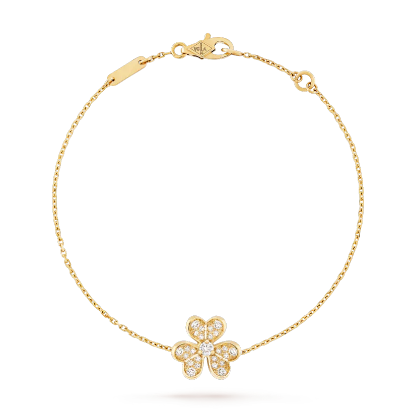 [Glow Muse] PULSERA FRIVOLE DORADA CON FLORES Y DIAMANTES