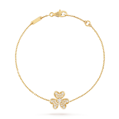 [Glow Muse] PULSERA FRIVOLE DORADA CON FLORES Y DIAMANTES