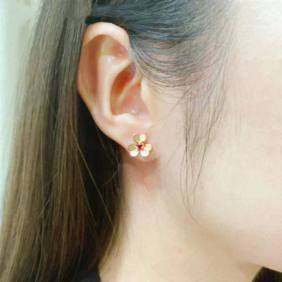 [Glow Muse]PENDIENTES ROSAS FRIVOLE FLOWER