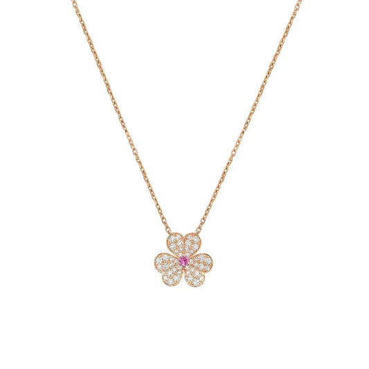 [Glow Muse]FRIVOLE ROSE GOLD FLOWER DIAMOND NECKLACE