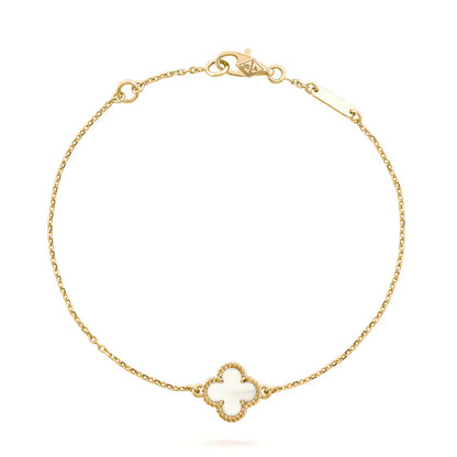 [Glow Muse]CLOVER WHITE MOP SINGLE FLOWER BRACELET
