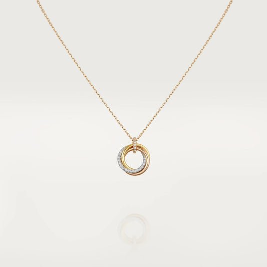 [Glow Muse]TRINITY NECKLACE فضة ذهب ذهب وردي ألماس