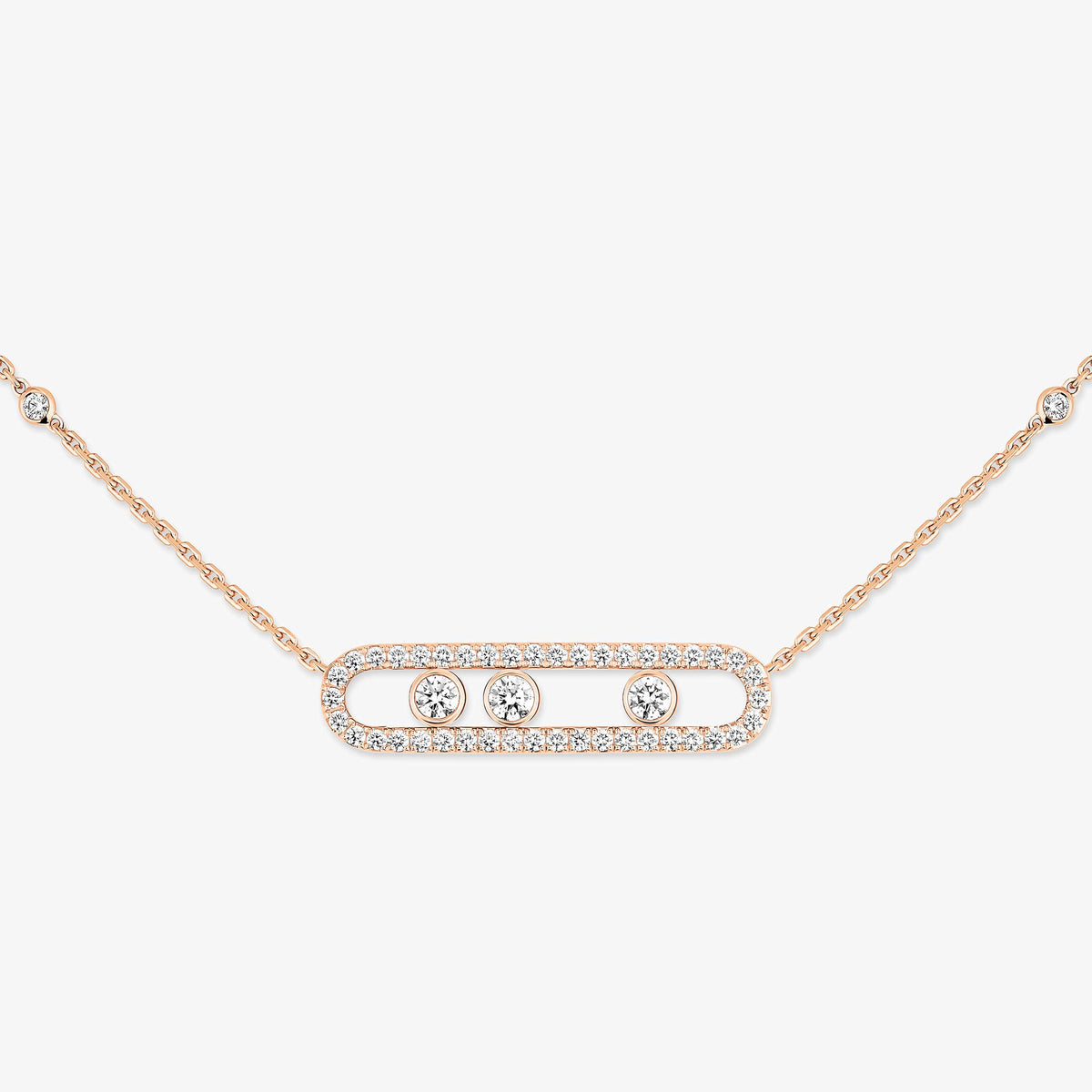 [Glow Muse] Collar de diamantes Pave_ Oro Rosa