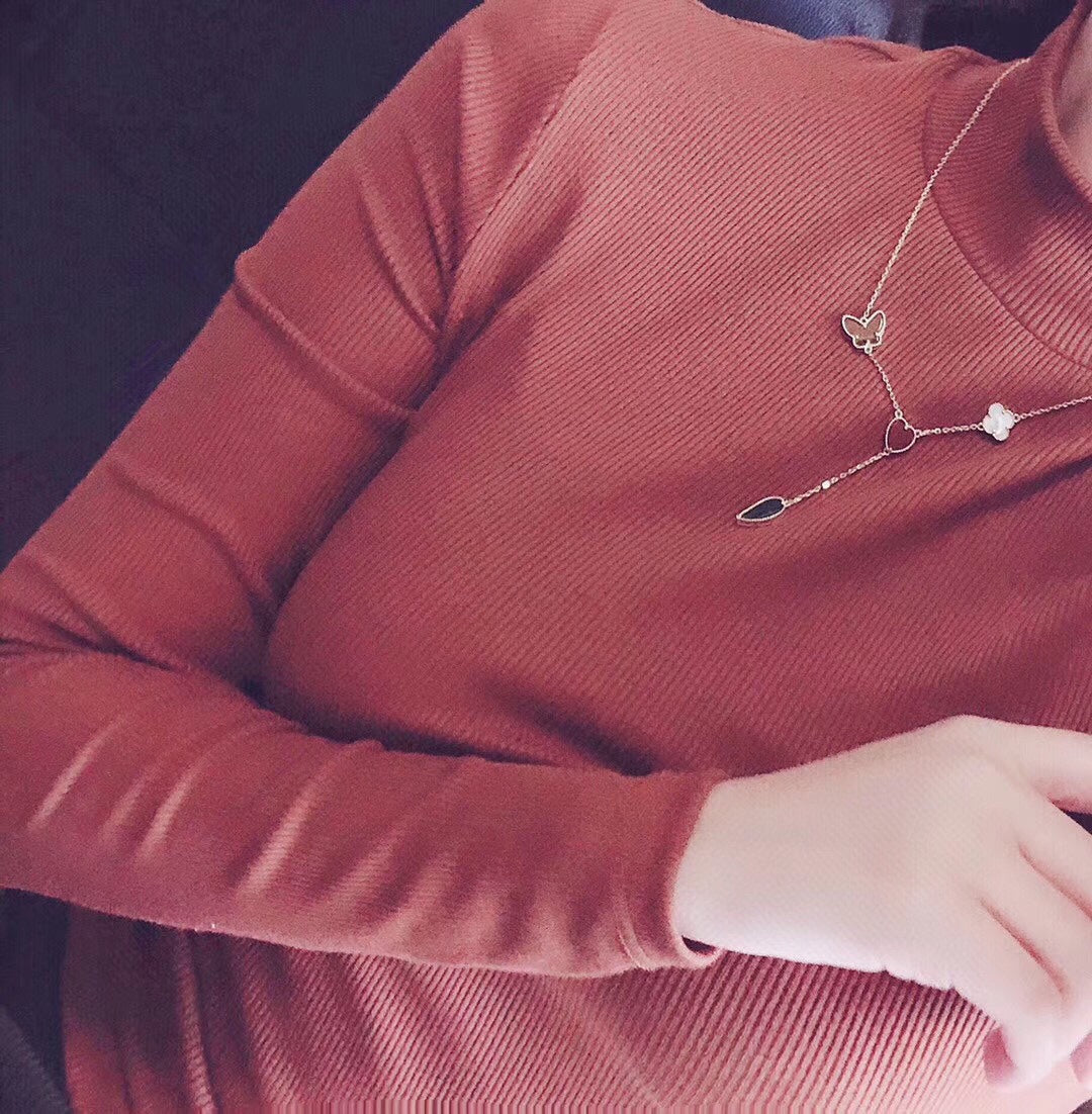 [Glow Muse]COLLAR EN ORO ROSA LUCKY SPRING 4 MOTIVOS