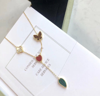 [Glow Muse]COLLAR EN ORO ROSA LUCKY SPRING 4 MOTIVOS